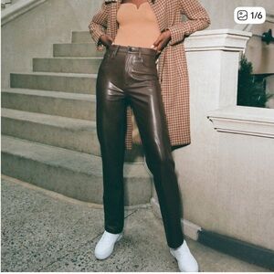 NWOT Abercrombie Brown Leather Pants
